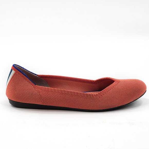ROTHY'S Retired Marina Stripe Orange Persimmon Ballet Flats - Picture 4 of 7